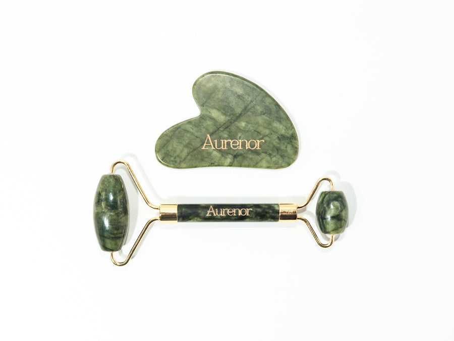 Aurenor Jade Roller & Gua Sha Ritual Set